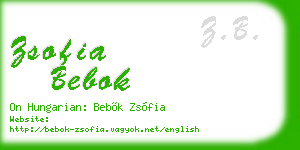 zsofia bebok business card