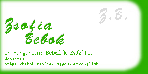 zsofia bebok business card